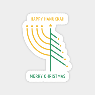 Merry Christmas, Happy Hanukkah card Sticker